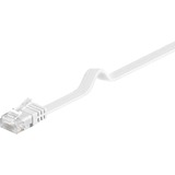 goobay Câble de raccordement RJ-45 U/UTP Cat.6 Blanc, 2 mètres, Câble plat