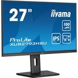 iiyama ProLite XUB2793HSU-B7 écran plat de PC 68,6 cm (27") 1920 x 1080 pixels Full HD LED Noir Moniteur  Noir (Mat), 68,6 cm (27"), 1920 x 1080 pixels, Full HD, LED, 1 ms, Noir