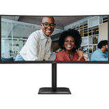 AOC CU34E4CV 34" Moniteur UltraWide incurvé Noir, 1x DisplayPort, 2x HDMI, 1x USB-C, 4x USB-A, 1x RJ-45, 120 Hz