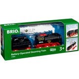 BRIO Locomotive à piles à vapeur, Jeu véhicule Noir/Rouge, Locomotive à piles à vapeur, Train en modèle réduit, Garçon, 3 pièce(s), 0,3 an(s), Noir, Rouge, Modèle réduit de chemins de fer/train