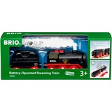 BRIO Locomotive à piles à vapeur, Jeu véhicule Noir/Rouge, Locomotive à piles à vapeur, Train en modèle réduit, Garçon, 3 pièce(s), 0,3 an(s), Noir, Rouge, Modèle réduit de chemins de fer/train