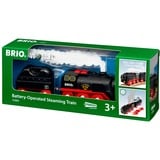 BRIO Locomotive à piles à vapeur, Jeu véhicule Noir/Rouge, Locomotive à piles à vapeur, Train en modèle réduit, Garçon, 3 pièce(s), 0,3 an(s), Noir, Rouge, Modèle réduit de chemins de fer/train