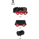 BRIO Locomotive à piles à vapeur, Jeu véhicule Noir/Rouge, Locomotive à piles à vapeur, Train en modèle réduit, Garçon, 3 pièce(s), 0,3 an(s), Noir, Rouge, Modèle réduit de chemins de fer/train