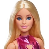  Barbie Fashionista Poupée en robe métallique rose avec découpe en forme de cœur 