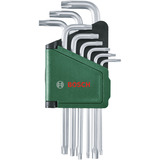 Bosch Set de clés hexagonales internes six pans, 9 pièces, Tournevis Vert/Noir