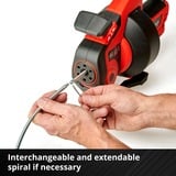 EINHELL Nettoyeur de tubes sur batterie TE-DA 18/760 Li, Appareil de nettoyage de tuyaux Rouge/Noir