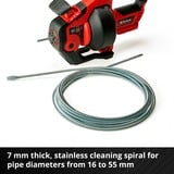 EINHELL Nettoyeur de tubes sur batterie TE-DA 18/760 Li, Appareil de nettoyage de tuyaux Rouge/Noir