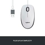 Logitech Logi M100 wh, Souris Blanc/gris