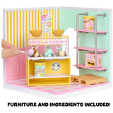 MGA Entertainment Spaces Starter Pack- Ice Cream, Bricolage Miniverse Spaces Starter Pack- Ice Cream, Café, 8 an(s), Multicolore, Plastique
