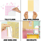 MGA Entertainment Spaces Starter Pack- Ice Cream, Bricolage Miniverse Spaces Starter Pack- Ice Cream, Café, 8 an(s), Multicolore, Plastique