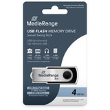MediaRange USB 2.0 4GB, Clé USB Noir/Argent