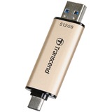 Transcend JetFlash 930C lecteur USB flash 512 Go USB Type-A / USB Type-C 3.2 Gen 1 (3.1 Gen 1) Or, Clé USB Or/Noir, 512 Go, USB Type-A / USB Type-C, 3.2 Gen 1 (3.1 Gen 1), 420 Mo/s, Casquette, Or