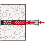 fischer Cheville DuoPower 6x50 Gris clair/Rouge