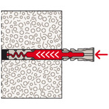 fischer Cheville DuoPower 6x50 Gris clair/Rouge