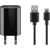 goobay Set de charge USB-C 5 Watt, Chargeur Noir