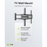 goobay Support mural TV Basic FULLMOTION (L) Noir