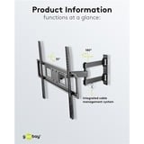 goobay Support mural TV Basic FULLMOTION (L) Noir