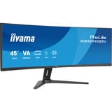 iiyama ProLite XCB4594DQSU-B1 44.5" Moniteur UltraWide incurvé Noir (Mat), 2x DisplayPort, 2x HDMI, 2x USB-C, 2x USB-A, 113 cm (44.5"), 5120 x 1440 pixels, Dual QHD, LED, 2 ms, Noir