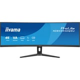 iiyama ProLite XCB4594DQSU-B1 44.5" Moniteur UltraWide incurvé Noir (Mat), 2x DisplayPort, 2x HDMI, 2x USB-C, 2x USB-A, 113 cm (44.5"), 5120 x 1440 pixels, Dual QHD, LED, 2 ms, Noir