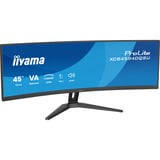 iiyama ProLite XCB4594DQSU-B1 44.5" Moniteur UltraWide incurvé Noir (Mat), 2x DisplayPort, 2x HDMI, 2x USB-C, 2x USB-A, 113 cm (44.5"), 5120 x 1440 pixels, Dual QHD, LED, 2 ms, Noir