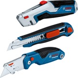 Bosch 1 600 A02 7M4 couteau à lame rétractable Bleu, Acier inoxydable Couteau à lame repliable, Cutter Bleu, Blister, 3 pièce(s)