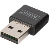 Digitus Adaptateur sans fil USB 2.0 Tiny 300N, Adaptateur WLAN Noir, Avec fil &sans fil, USB, WLAN, Wi-Fi 4 (802.11n), 300 Mbit/s, Noir