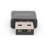 Digitus Adaptateur sans fil USB 2.0 Tiny 300N, Adaptateur WLAN Noir, Avec fil &sans fil, USB, WLAN, Wi-Fi 4 (802.11n), 300 Mbit/s, Noir