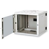 Digitus Boîtier mural de série Unique - bipartite, pivotant, Armoire informatique Gris clair, pivotant, Rack monté sur le mur, 9U, 100 kg, Gris