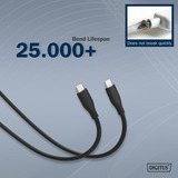 Digitus Câble de connexion en silicone USB 2.0 USB-C > USB-C Noir