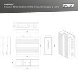 Digitus Commutateur Ethernet PoE industriel non géré 4 ports Fast Ethernet, Switch 