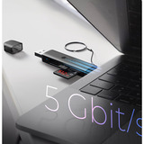 ICY BOX Lecteur de cartes 3 en 1 via l'interface USB Type-A & USB Type-C Noir, MicroSD (TransFlash), MicroSDHC, MicroSDXC, SD, SDXC, Noir, 5000 Mbit/s, Aluminium, 2 To, USB 3.2 Gen 1 (3.1 Gen 1) Type-A/Type-C