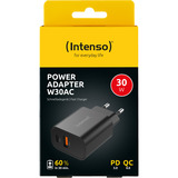 Intenso Adaptateur secteur W30AC chargeur Noir, 1x USB-C, 1x USB-A