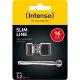 Intenso Slim Line lecteur USB flash 16 Go USB Type-A 3.2 Gen 1 (3.1 Gen 1) Noir, Clé USB Noir, 16 Go, USB Type-A, 3.2 Gen 1 (3.1 Gen 1), 100 Mo/s, Casquette, Noir