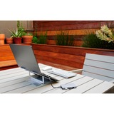Kensington Rehausseur Easy Riser Aluminium pour ordinateur portable, Support Argent, Supports de Laptop, Argent, Aluminium, Silicone, Acier, 40,6 cm (16"), 5 kg, 86 - 118 mm