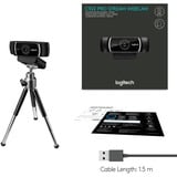 Logitech C922 Pro Stream Webcam Noir, 1920 x 1080 pixels, Full HD, 60 ips, 1280x720@60fps, 1920x1080@30fps, 720p, 1080p, H.264