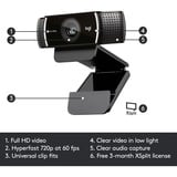 Logitech Webcam C922 Pro Stream Noir