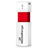 MediaRange Color Edition 4GB, Clé USB Blanc/Rouge