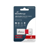 MediaRange Color Edition 4GB, Clé USB Blanc/Rouge
