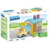 PLAYMOBIL Junior : camion avec garage de tri, Jouets de construction 