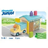 PLAYMOBIL Junior : camion avec garage de tri, Jouets de construction 