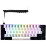 Sharkoon SGK50 S4 clavier USB QWERTZ Allemand Noir, clavier gaming Blanc/Noir, Layout DE, Kailh Brown, 60%, USB, QWERTZ, LED RGB, Noir