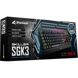 Sharkoon SKILLER MECH SGK3 clavier USB Allemand Noir, clavier gaming Noir, Layout DE, Kailh Red, Taille réelle (100 %), Avec fil, USB, Clavier mécanique, LED RGB, Noir
