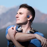 Shokz OpenRun casque technologie conduction osseuse Bleu