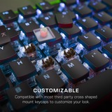 Turtle Beach Vulcan II clavier Gaming USB Allemand Noir Aluminium (brossé)/Noir, Layout DE, Roccat Titan II Brown, Taille réelle (100 %), Avec fil, USB, Clavier mécanique, LED RGB, Noir