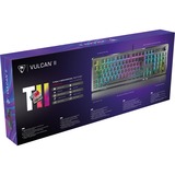 Turtle Beach Vulcan II clavier Gaming USB Allemand Noir Aluminium (brossé)/Noir, Layout DE, Roccat Titan II Brown, Taille réelle (100 %), Avec fil, USB, Clavier mécanique, LED RGB, Noir