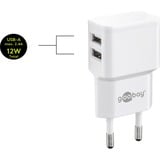 goobay Set de charge double Micro-USB 18 Watt, Chargeur Blanc