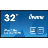 iiyama ProLite LE3240S-B3, Affichage public Noir, Panneau plat de signalisation numérique, 80 cm (31.5"), LED, 1920 x 1080 pixels, 16/7