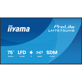 iiyama ProLite LH7575UHS-B2AG, Affichage public Noir (Mat)