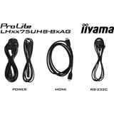 iiyama ProLite LH7575UHS-B2AG, Affichage public Noir (Mat)