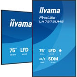 iiyama ProLite LH7575UHS-B2AG, Affichage public Noir (Mat)